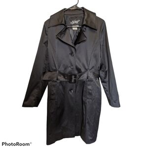 Live a little LAL satin trench coat jacket